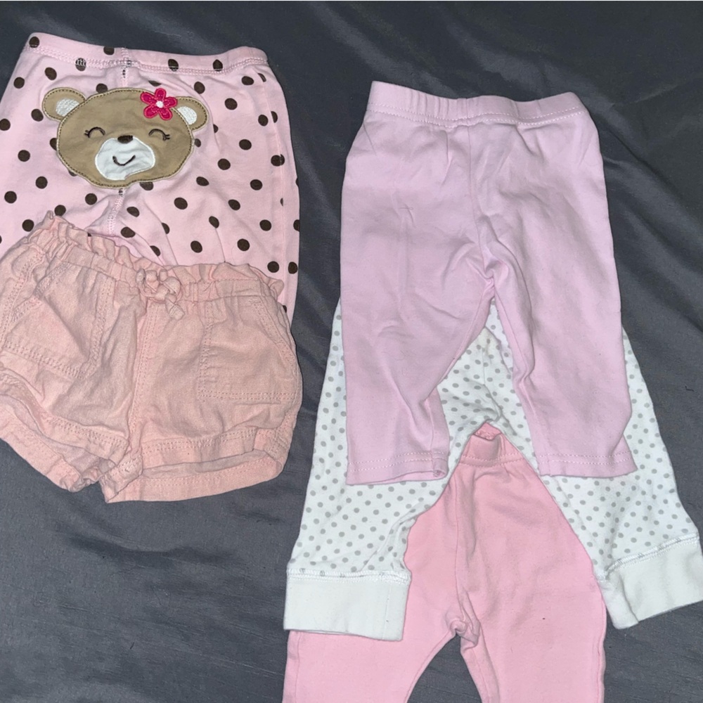 Carter's Pink and White Baby Bottoms Set